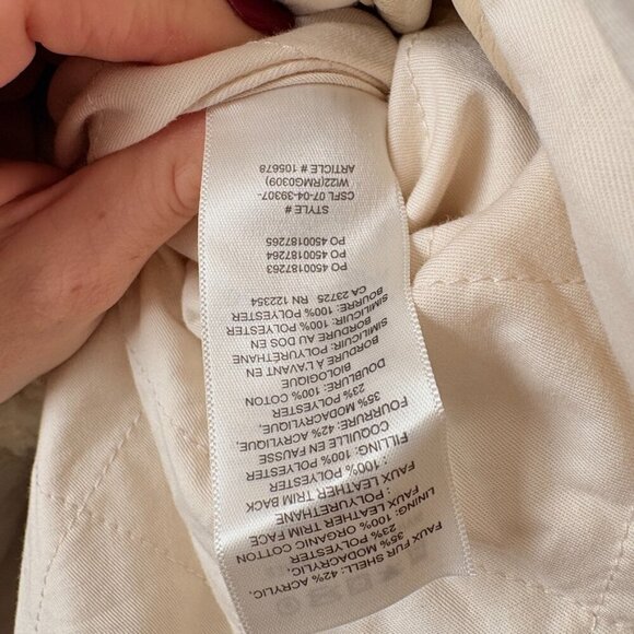 Aritzia Wilfred Free River Faux Sherpa Teddy Jacket Geometric Brown Cream XS - Picture 10 of 10